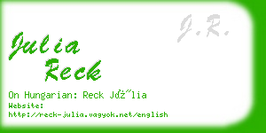 julia reck business card